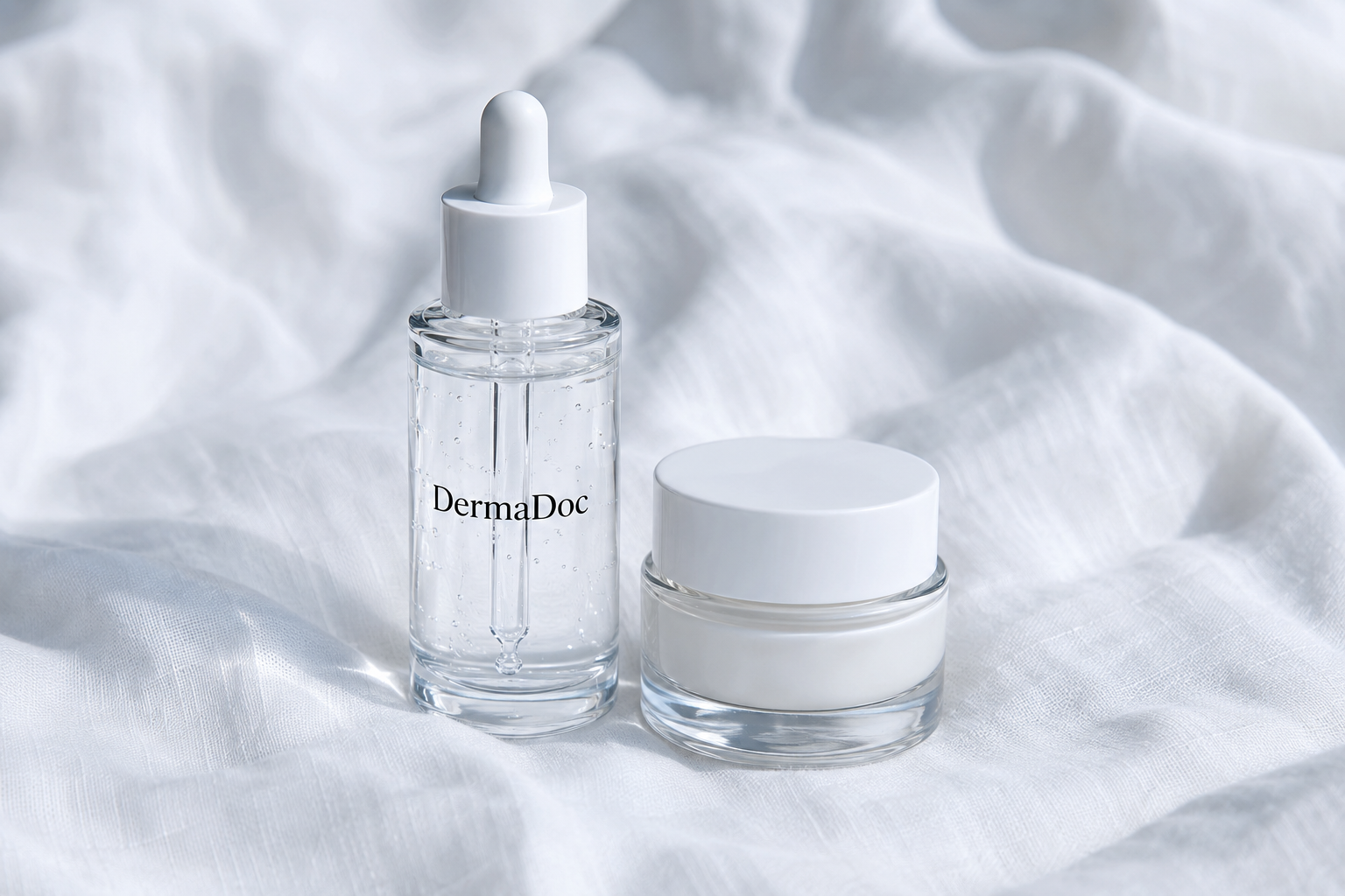 Pump serum bottle on stone